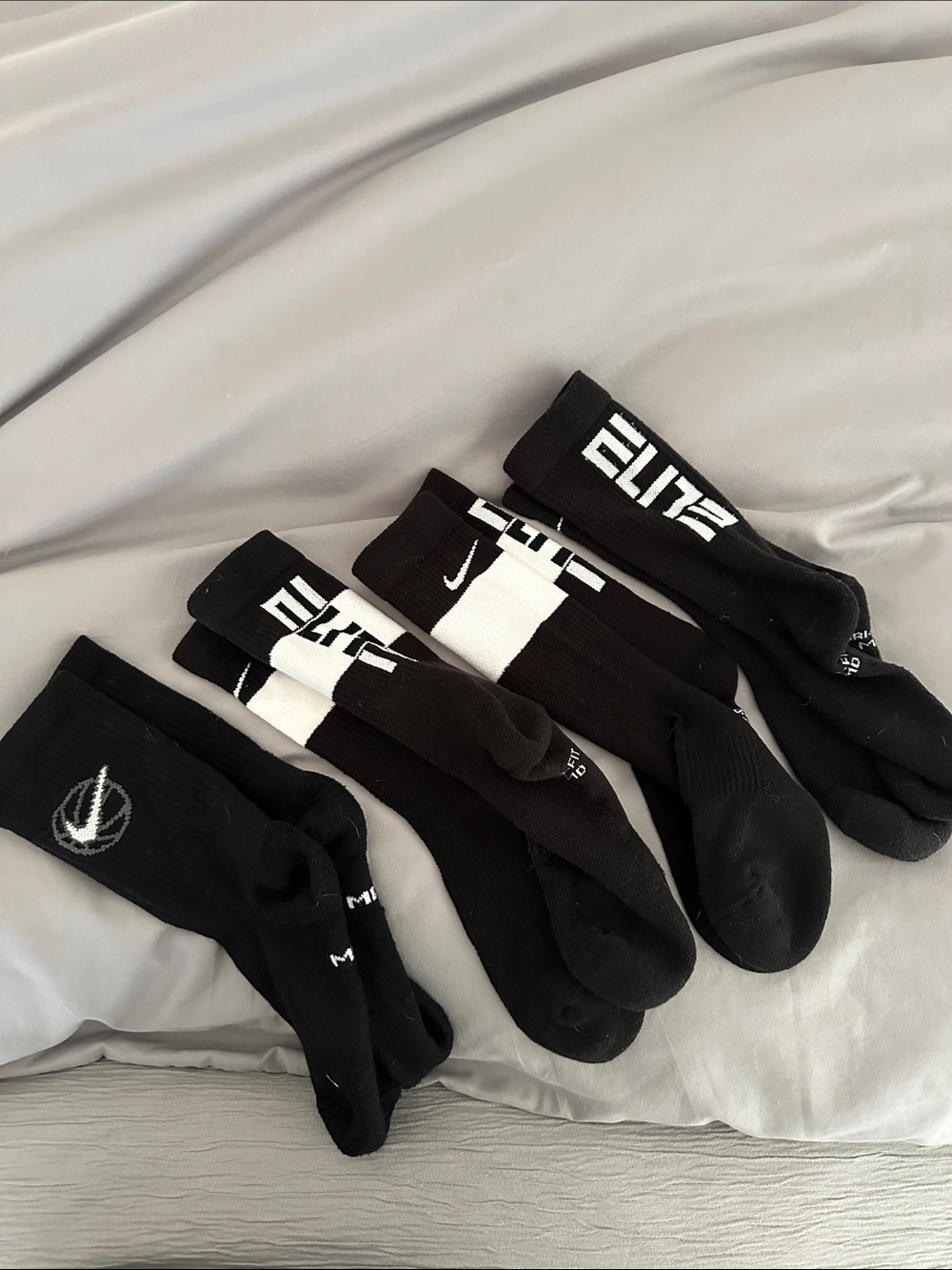 Youth Black Athletic Crew Socks - Elite/Nike Style
